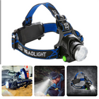Cheqo® Industriële LED Hoofdlamp - USB Oplaadbaar - Optimaal Helder Licht - Zoomfunctie - Zwarte Behuizing - 3 Lichtinstellingen - 172 Lumens - Comfortabel Draagbaar - 5W - Elastische Hoofdband - Werklamp - Bouwlamp Hoofdlampen