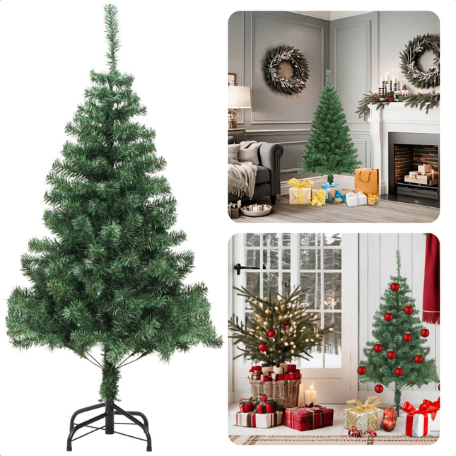 Cheqo® Kunstkerstboom PVC - Kunst Kerstboom - 150 cm - 380 Takken - Inclusief Standaard - Geschikt voor Binnen en Buiten