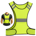 Cheqo® Reflecterend Hardloopvest - Hardloopvest Met Zak - Verstelbaar Hardloopvest - Neongeel Vest - Jogging Vest - Reflectievest Voor Hardlopen - Ademend Materiaal - Fluorescerende Stoffen - Reflecterende Stroken - Zak Met Ritssluiting