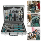 Cheqo® Fietsgereedschapsset - 33-delig in Aluminium Koffer - Hoogwaardig Staal - Fietsreparatie - Gereedschapset - Handgereedschap -  Inbussleutel - Momentsleutel - Moersleutel - Combinatietang - Torx fietsonderhoudsmiddelen