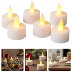 Cheqo® LED Theelichten Elektrisch - Flikkerend Warmwit Licht - Witte LED Kaarsen - Theelicht Set - Elektrische Waxinelichtjes - Decoratief Licht - Vervangbare Batterijen - Set Van 6 Waxine Lichtjes - Kaarsjes Elektrisch