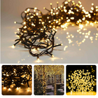 Cheqo® Kerstverlichting - Kerstboomverlichting - Kerstlampjes - Sfeerverlichting - LED Verlichting - Voor Binnen en Buiten - Tuinverlichting - Feestverlichting - Lichtsnoer - Microcluster - 400 LED's - 8M - Extra Warm Wit - Timer - 8 Lichtfuncties Kerstboomverlichting