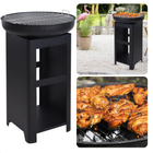 Cheqo BBQ Grill met Opslag voor Tuinfeesten, Hoog Model met Vuurkorf en Plancha, Geschikt voor Houtskoolbarbecue en Buiten Koken