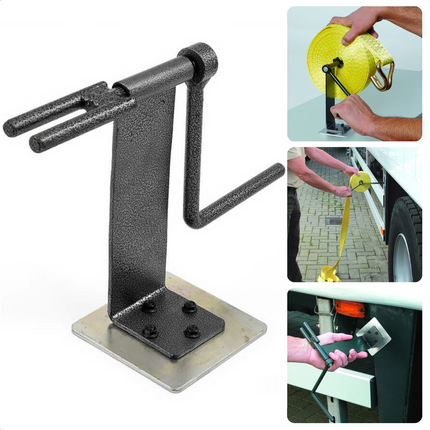 Cheqo® Opbergspoel voor Spanbanden - Magnetisch - Metaal - Spanband Oproller - Sjorband - Extra Sterk - Spanbandhouder Spanbanden