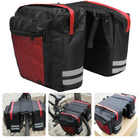 Cheqo® dubbele fietstas van 30L, waterafstotend Oxford polyester, met reflectiestrepen geschikt voor elektrische fietsen.