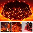 Cheqo® Kerstverlichting 180 LED rood lichtsnoer met 8 functies en timer, ideaal voor binnen en buiten feestversiering.