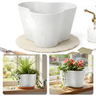Cheqo® Bloempot Wit - Bloempot Rond - Bloempot Binnen - Bloempot Buiten - Bloempot met Afwatering - Bloempot met Drainage
