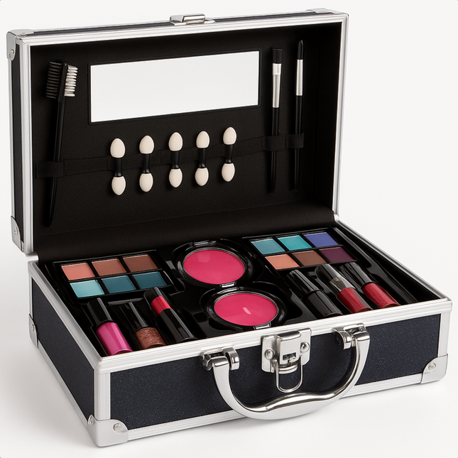 Cheqo® Make-Up Koffer - Complete Make Up Set voor Kinderen - Inclusief Oogschaduw en Nagellak