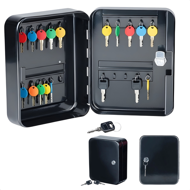 Cheqo® Sleutelkast - Sleutelkastje - Sleutelkluis - Sleutelkluisje - Sleutelbox - Sleutelkast met Slot - Sleutelkastje met Slot - Sleutelkluis met Slot - Sleutelkast Muur - Sleutelkastje Muur - Sleutelkast voor Sleutels