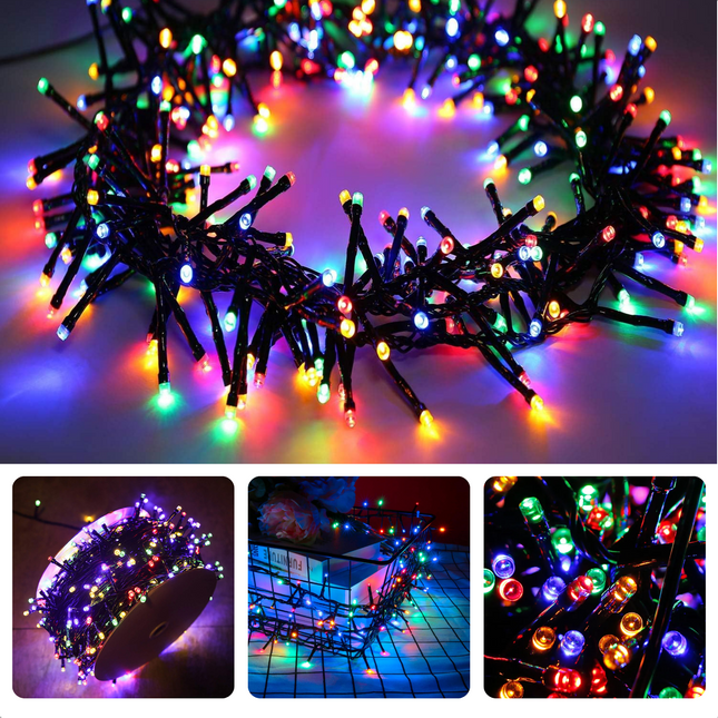 Cheqo® Kerstverlichting - Kerstboomverlichting - Kerstlampjes - 1000 LED - 15M - Voor Binnen en Buiten - Timer - 8 Lichtfuncties - Lang Snoer - Multicolor - Gekleurde Kerstverlichting - Sfeerverlichting - Feestverlichting - Veelkleurig Kerstboomverlichting