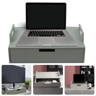 Cheqo® Houten Laptoptafel - Bedtafel - Ontbijt op Bed - Schootkussen - Bedtafel - Laptopverhoger - Verstelbaar - Groen/Grijs