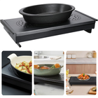 Cheqo® Warmhoudplaat met Waxinelichtje - Aluminium - Voedselverwarmer - Warmhoud Plaat - Warmhouder - Rechaud 3 Branders - Non-stick Coating - 43x17.5 cm - Roestvrijstaal