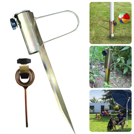 Cheqo® Metalen Parasolharing - Parasolstandaard - Parasolhouder Tuin - Grondanker - Parasolhouder Grond - Ook voor Droogmolen