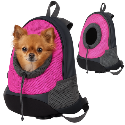 Cheqo® Honden Draagtas - Hongenrugzak - Draagzak Hond - Kleine Honden Rugzak - Dierentas - Ook voor Katten - Polyester - Roze