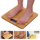 Cheqo® Bamboe Personenweegschaal - Digitale Weegschaal 30x30 - Maximaal 180 kg - Natuurlijke Houten Afwerking