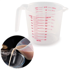 Cheqo® Kunststof Maatbeker 1L - Maatkan - Transparant - Keukenmaatbeker met Handvat