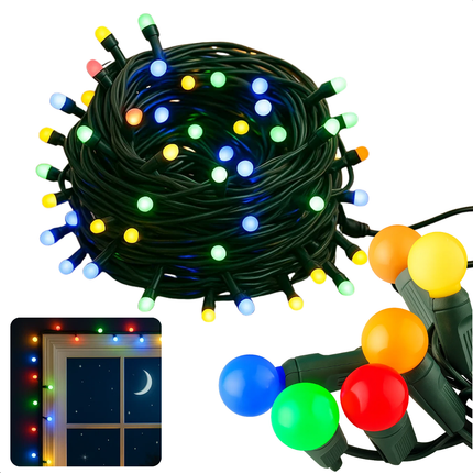 Cheqo® LED Lichtsnoer - Multicolor Verlichting - 240 LED Lampjes - Binnen En Buiten - 18 Meter Lengte - IP44 Adapter - Energiezuinig - Feestverlichting - Tuinverlichting - Kerstverlichting - Kerst Lampjes - Zwart Snoer