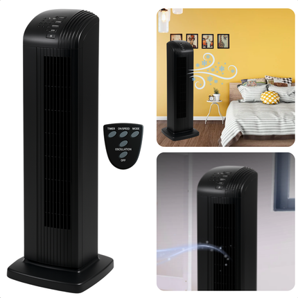 Cheqo® Kolomventilator - Kolom Ventilator - Staande Ventilator - Fan - Airco Alternatief - Torenventilator - Stille Draaibare Ventilator met Timer en Afstandsbediening