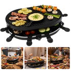 Cheqo® Raclette Grill – Gourmetstel voor 8 Personen – Bakplaat - Verwijderbare Grillplaat – Inclusief Gourmetpannetjes & Spatels – 1200 Watt Vermogen – Eenvoudig Schoon te Maken – Elektrisch Gourmetstel - Gourmetten - Bakplaat