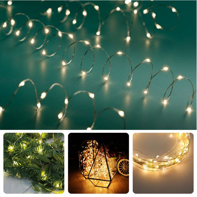 Cheqo® LED Kerstboomverlichting - Kerstlampjes - Warm Wit - 24M Zilverdraad - 480 LEDs - Voor Binnen en Buiten