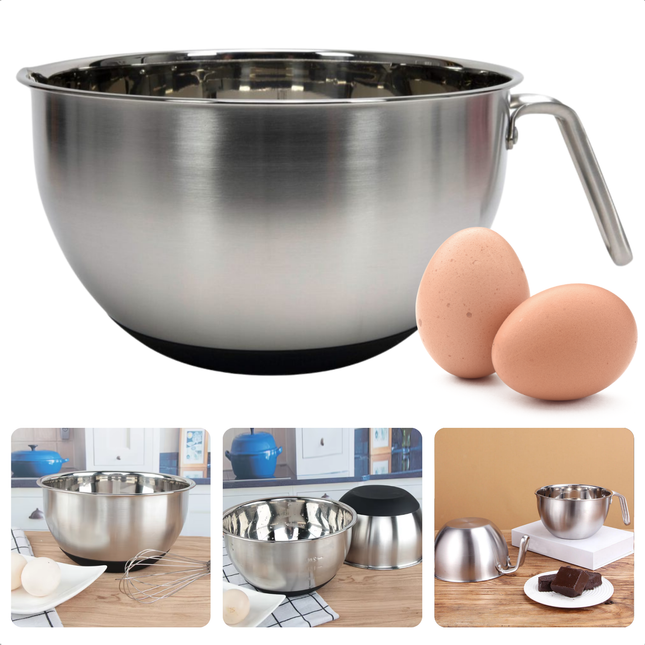 Cheqo® RVS Beslagkom - Mengkom 24 cm - Bakspullen - RVS Keukenkom