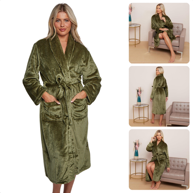 Groene Badjas XL/XXL - Zachte Polyvelvet Sauna Badjas - Comfort en Stijl