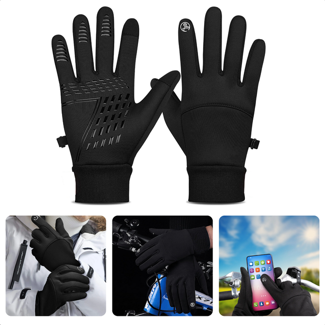Cheqo® Luxe Handschoenen - Touchscreen Handschoenen - Maat XL - Winterhandschoenen Unisex - Zwart - Smartphone Handschoenen