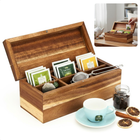 Cheqo® Theedoos - Thee Opbergdoos - Thee Bewaardoos - Theekist - Theekistje - Theezakjes Doos - Theezakjes Opbergdoos - Theezakjes Houder - Theebox - Tea Box - Theedoos 6 Vakken - Houten Theedoos