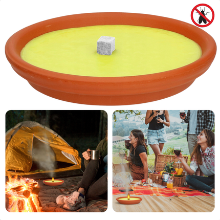 Cheqo® Citronella Kaas - Citronellakaars - Terracotta Kaars - Anti-Mug Kaars voor Buiten - Sfeerkaars