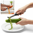 Cheqo® Dunschiller - Aardappelschiller - Groenteschiller - Fruitschiller - Schiller - Dunschiller met Beschermkap - Dunschiller met Aardappeloog - Linkshandige Dunschiller