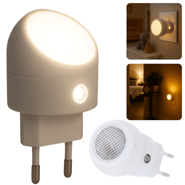 Cheqo® LED Nachtlamp - Nachtlamp Met Sensor - Stopcontact Nachtlamp - Bewegingssensor - Energiezuinig - Automatische Verlichting - Kinderkamer Nachtlamp - Slaapkamer Verlichting - Sensor Verlichting - Plug-In Nachtlamp - Nachtverlichting