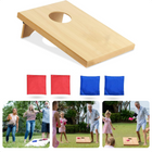 Cheqo® Cornhole Spel - Pittenzak Werpspel - Toss Game - Buitenspeelgoed Beanbag Werpspel - Plank Werpspel met Rode en Blauwe Beanbags