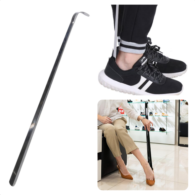 Cheqo® RVS Schoenlepel - Schoentrekker - Lange Schoenlepel - Schoenen Lepel - Ergonomisch Design - 51x4 cm - Duurzaam Metaal