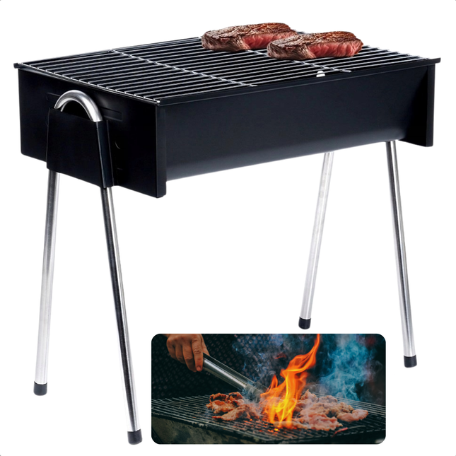 Cheqo® Houtskool Barbecue - BBQ - Compact Model - Ideaal voor Balkon en Camping - Draagbaar en Efficiënt