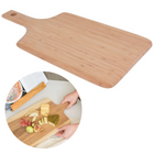 Cheqo® Bamboe Snijplank - Handzame Snijplank - 38x20cm - Geen Scherpe Hoeken - Mesvriendelijk - Vochtbestendig - Met Handvat en Ophangoog - Duurzaam - Serveerplank - Hapjesplank - Tapasplank - Keukenplank Snijplanken