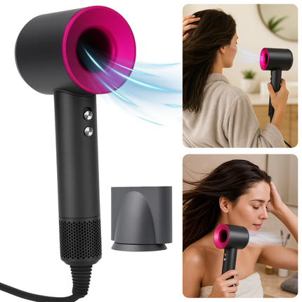 Cheqo® Ionische Haardroger - Krachtige Motor - Fohn - Haar Droger - Ionic Dryer - Pluisvrij Drogen - Extra Glans - 360° Draaibaar Mondstuk - Instelbare Temperatuur - Koude-Luchtmodus - Zelfreinigende Functie - Snel Droogresultaat
