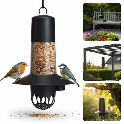 Cheqo® Vogel Vetbollen Voederautomaat - Voederautomaat - Vogelvoer Automaat - Vetbollen Houder - Tuinvogel Voederautomaat - Mezenbollen Automaat - Voederautomaat Voor Buitenvogels - Vetbollen Dispenser - Vogelvoer Houder