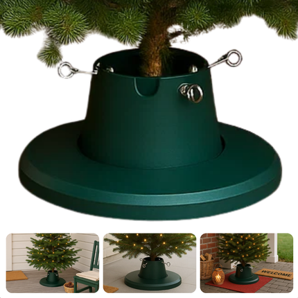Cheqo® Kerstboomstandaard - Kerstboom Tot 2,1 Meter - Stevige Constructie - Ruimtebesparend Ontwerp - Veelzijdige Compatibiliteit - Betrouwbare Basis - Kunststof Materiaal - Compact Opbergen - Kerstboomstam 35-105 mm - Veilige Opstelling