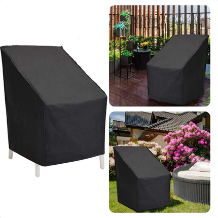 Cheqo® Waterdichte Tuinstoelhoes - Beschermhoes voor Buitenmeubilair - Trekkoord - 66 x 66 x 107 cm - Afdekhoes - Beschermhoes Tuinset - Tuinsetbescherming - Waterdicht - UV Bestendig - Extra Sterk - Stoelhoezen tuinmeubelhoezen