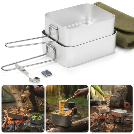 Cheqo® Camping Pannenset - Campingpannenset - Camping Pannensetje - Campingpannen Set - Campingpannetjes - Camping Kookset - Camping Kookgerei Set - Kookset Camping - Pannenset Kamperen - Pannenset Outdoor