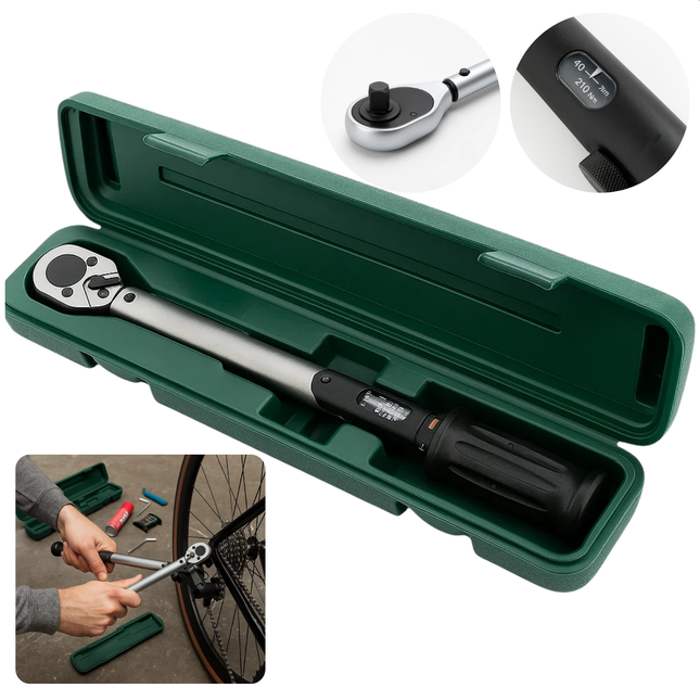 Cheqo® Automatische Momentsleutel - Moment Sleutel - Professionele Kwaliteit - Uiterst Nauwkeurig - Zichtvenster Afleesbaar - Vergrendeling Handgreep - Torque Wrench