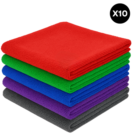 Cheqo® Microvezeldoeken - Microvezeldoekjes - Schoonmaakdoeken - 10 Stuks Microvezeldoeken - Poetsdoeken Microvezel - Huishoudelijke Doekjes - Herbruikbare Schoonmaakdoeken - Microvezeldoek Set