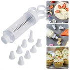 Cheqo® Garneerspuit Set - Transparant/Wit - 19 cm - Inclusief 7 Spuitmondjes - Perfect voor Taartdecoratie