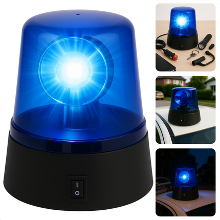 Cheqo® Politie Zwaailicht - Zwaailamp - Sirene - Politie Speelgoed - Blauw Licht