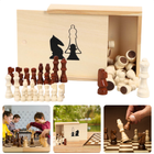Cheqo® Houten Schaakstukken - Schaakstukken Set - Klassiek Schaakspel - Educatief Speelgoed - Inclusief Kistje