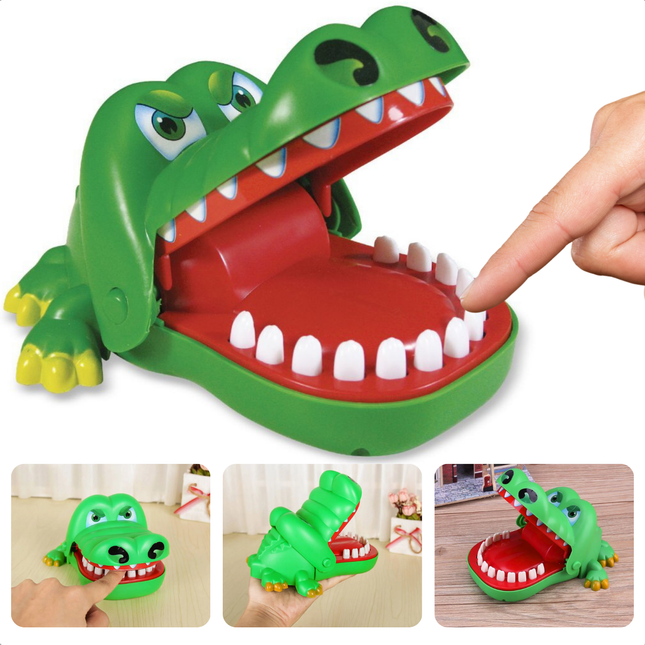 Cheqo® Krokodil Bijt Spel - Bijtende Krokodil - Krokodilletje - Voor Het Hele Gezin - Drankspel - Compact Formaat - Duurzaam Kunststof