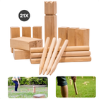 Cheqo® Kubb Spelset - Kubb Spel - Werpspel - 21-delig - Hout - Werpstokken - Hoekstokken - Buiten Spel