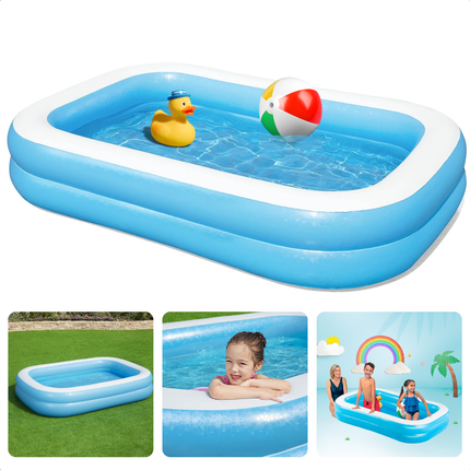 Cheqo® Opblaasbaar Zwembad - Opblaasbad - Familiezwembad - Stevig Vinyl