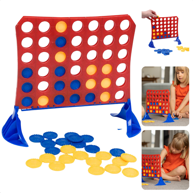 Cheqo® Vier op een Rij Spel - 4 Op Een Rij - Reisspel - Tactisch Bordspel voor Kinderen - Educatief Speelgoed 5 Jaar