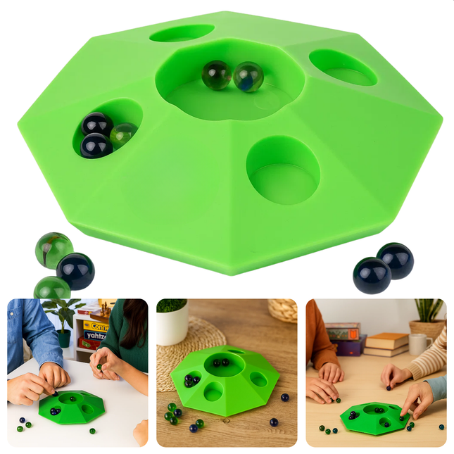 Cheqo® Knikkerpot - Knikkerpot Met Knikkers - Grote Knikkerpot - Meerdere Openingen - Uitdagend Knikkerspel - Willekeurige Uitvoering - Knikker Speelgoed - 10 Knikkers Inbegrepen - Knikkerset - Knikkeren - Knikker Pot